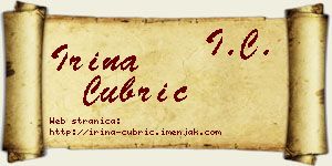 Irina Čubrić vizit kartica